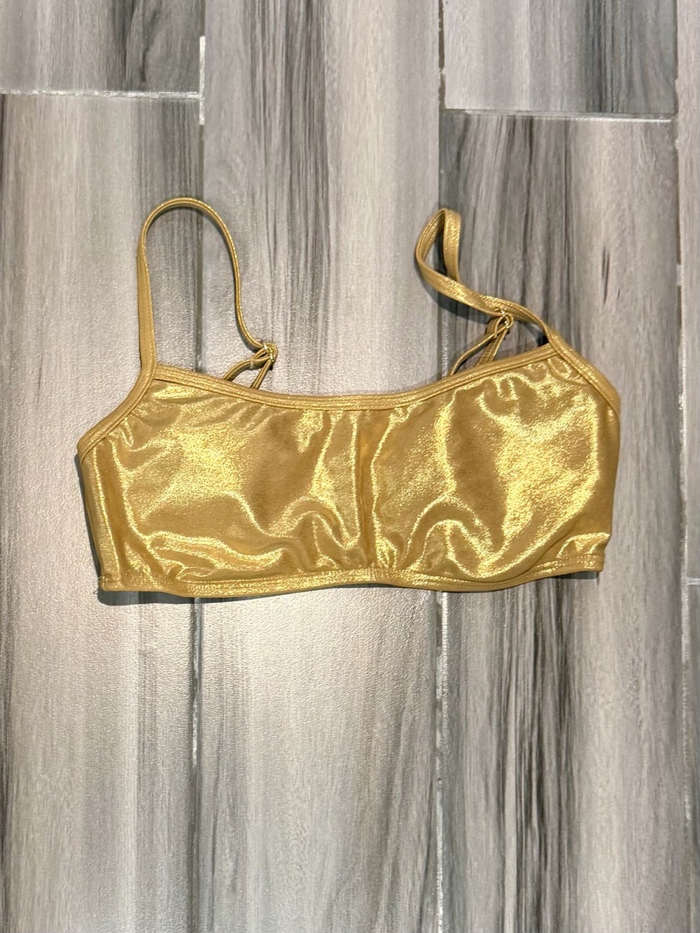 LOFT Beach Metallic Gold Bikini Top